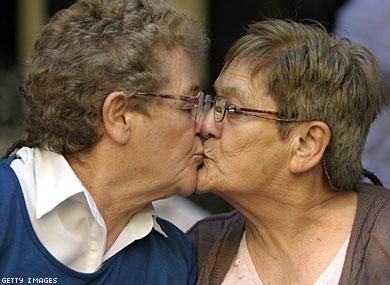 Grandma Lesbian Kiss